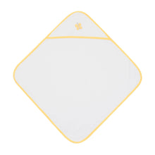 Load image into Gallery viewer, Open view of our Yellow Butterfly French Knot Hooded Towel