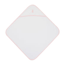 Load image into Gallery viewer, Open view of our Pink Bunny French Knot Hooded Towel