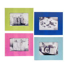Load image into Gallery viewer, Front view of 4 of our 5" x 7" Lizard Frames, Green, Navy, Pink, Turquoise