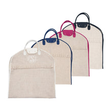 Load image into Gallery viewer, Monogrammed view of our Linen Garment Bags