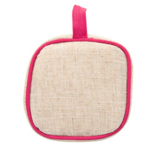 Load image into Gallery viewer, Top view of our Pink Linen Jewelry Cube