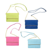 Load image into Gallery viewer, Front view of all 4 of our Lizard Midtown Crossbody Handbags