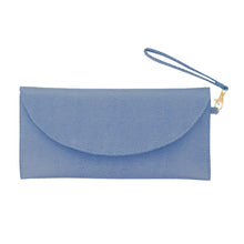 Load image into Gallery viewer, Front view of our Navy Lizard Foldover Clutch