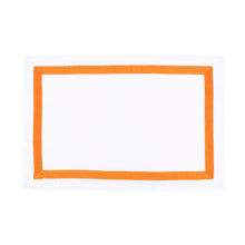 Load image into Gallery viewer, Top view of our Orange Linen Placemat