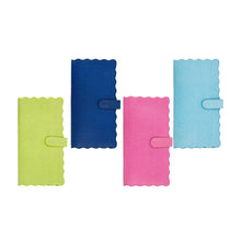 Load image into Gallery viewer, Front view of all 4 of our Lizard Scallop Travel Wallets