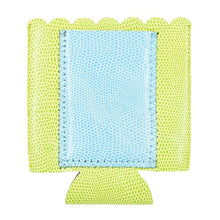 Load image into Gallery viewer, Front view of our Green Lizard Pocket Koozie