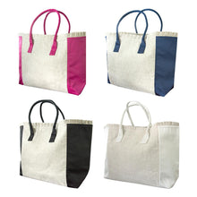 Load image into Gallery viewer, Linen Weekender Tote Models
