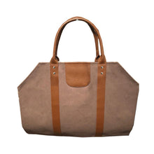Load image into Gallery viewer, Front view of our Mocha Men Log Satchel