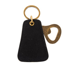 Load image into Gallery viewer, Front view of our Black Canvas Bottle opener Keychain