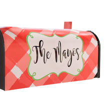 Load image into Gallery viewer, Monogrammed view of our Gingham Mailbox Cover