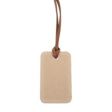 Load image into Gallery viewer, Front view of our Tan Men Luggage Tag