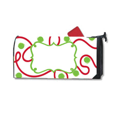 Load image into Gallery viewer, Front view of our Red Swirl Mailbox Cover
