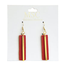 Load image into Gallery viewer, Top view of our Crimson Pebble Grain Accent Earrings