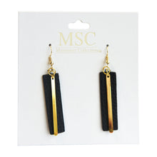 Load image into Gallery viewer, Top view of our Black Pebble Grain Accent Earrings