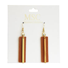 Load image into Gallery viewer, Top view of our Camel Pebble Grain Accent Earrings