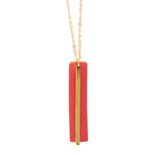 Load image into Gallery viewer, Front view of our Crimson Pebble Grain Accent Necklace