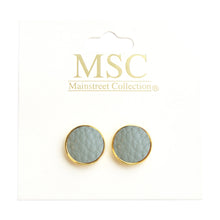 Load image into Gallery viewer, Top view of our Gray Pebble Grain Circle Earrings