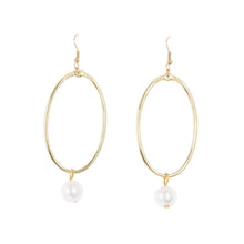 Load image into Gallery viewer, Dangle Oval Textured Pearl Earring
