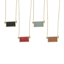 Load image into Gallery viewer, Top view of our Pebble Grain Rectangle Necklaces