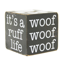 Load image into Gallery viewer, Front view of our Black Pet Wooden Cube