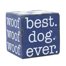 Load image into Gallery viewer, Front view of our Navy Pet Wooden Cube