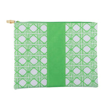 Load image into Gallery viewer, green bamboo pouch with bamboo Zipper pull

