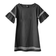Load image into Gallery viewer, Front view of our Black Ric Rac Dress