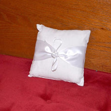 Load image into Gallery viewer, White Chiffon pillow on a bench