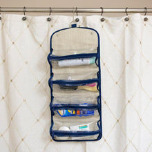 Load image into Gallery viewer, Linen Roll Up Cosmetic Bag