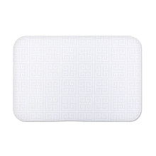Load image into Gallery viewer, taupe doormat, greek key design on rug