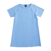Load image into Gallery viewer, Front view of our Light Blue Scallop Dress