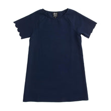 Load image into Gallery viewer, Front view of our Navy Scallop Dress