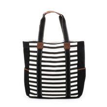 Load image into Gallery viewer, Black Stripe Beach Tote