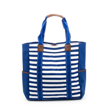 Load image into Gallery viewer, Navy Stripe Beach Tote