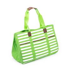 Load image into Gallery viewer, Lime Stripe Towel Tote