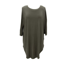 Load image into Gallery viewer, Front view of our Olive Slouch Tunic