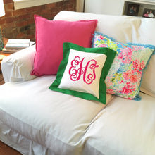 Load image into Gallery viewer, Lifestyle view of our Green Throw Pillow Cover