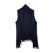 Load image into Gallery viewer, Front view of our Navy Tassel Vest