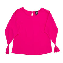 Load image into Gallery viewer, Front view of our Pink Tassel Sleeve Shirt