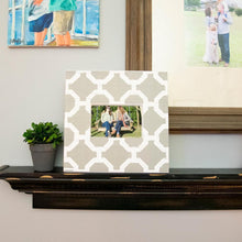 Load image into Gallery viewer, Lifestyle view of our Grey and White Trellis Picture Frame
