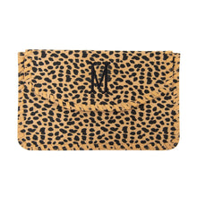 Load image into Gallery viewer, Monogrammed view of our Tan Whipstitch Clutch
