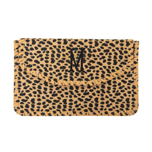 Load image into Gallery viewer, Monogrammed view of our Tan Whipstitch Clutch