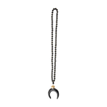 Load image into Gallery viewer, Front view of our Black Wood Moon Necklace
