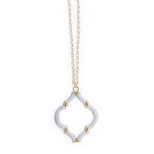 Load image into Gallery viewer, Gray Wrapped Quatrefoil Necklace