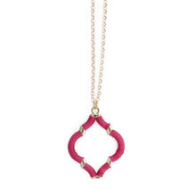 Load image into Gallery viewer, Pink Wrapped Quatrefoil Necklace