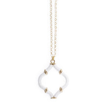 Load image into Gallery viewer, White Wrapped Quatrefoil Necklace