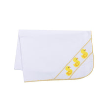 Load image into Gallery viewer, Yellow Duck Smocked Baby Blanket