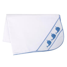 Load image into Gallery viewer, Blue Whale Smocked baby blanket