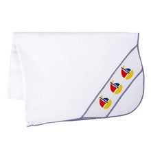 Load image into Gallery viewer, Navy Boat Smocked Blanket