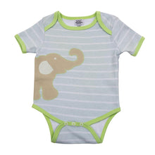 Load image into Gallery viewer, Elephant Blue Stripe Onesie 0-6 Months